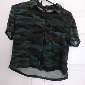 Camo button up tshirt